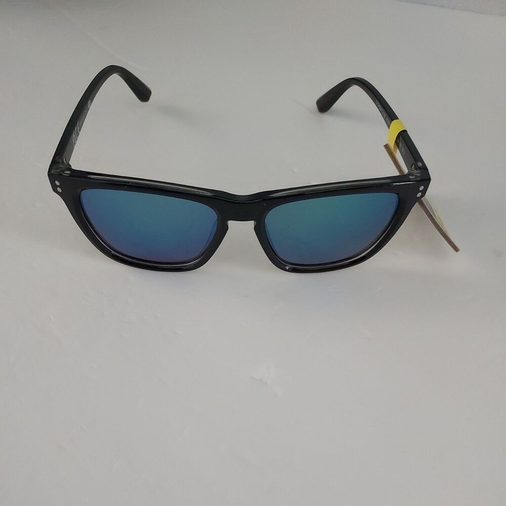 Foster Grant Polarized Sunglasses - Black Square Frames - Blue Lens - NEW